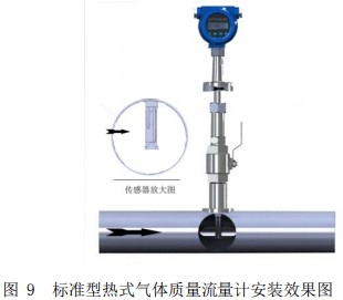 DN20熱式氣體質量流量計插入式安裝效果圖